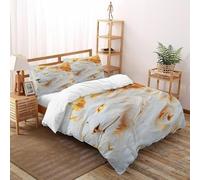White Lion Golden Bedding Set 3 Pieces 3D Digital Printing Animal Themes Wildlife Duvet Cover Set Chic Breathable Quilt Cover Girl Woman with Pillowcase Super King（260x220cm）