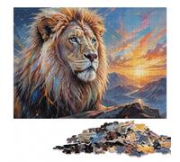 White Lion Portrait Adult Wooden Jigsaw Puzzle | Clear image details: a clear build method during indoor leisure.