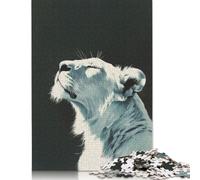 White Lion Portrait Puzzles 1000 Pieces Wooden Puzzles for Adults & Teenager Learning Educational Toys 1000pcs (75x50cm)