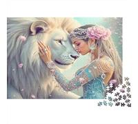 White Lion Princess Jigsaw Puzzle for Adults 1000 Piece Jigsaw Puzzle Paper Game Relaxation Home Decor Gift 70x50cm/1000pcs