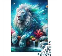 White Lion Puzzles for Adults 1000 Pieces Puzzles for Adults & Teenager Age 12 Years Up Christmas Eve Gifts 1000pcs (38x26cm)