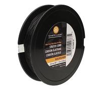 White Lion Stretch Cord - Very Strong, Consistency in Cord, Keeps Form, Perfect for Beading and Jewelry Making - Black Color - .8mm Diameter - 50 Meter (164 Foot) Spool