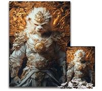 White Lion Warrior Adult Jigsaw Puzzles 1000 Pieces Wooden Jigsaw Perfect for Birthday ChristmasHalloween Gifts 1000 PCS(75x50cm)