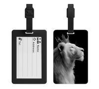 White Lion Wearing A Crown Luggage Tags Bag Travel Tag