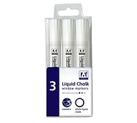 White Liquid Chalk Pen/Marker for Glass Windows Chalkboard Blackboard 4mm 3,6,9,12 Pack Sold and DISPATCHED from The UK. (3)