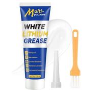White Lithium Grease, Multi-Purpose Lubricant Lithium Grease Tube with Brush, Garage Door Lubricant for Hinges, Bearings, Gears, Track Rail, Ideal for Marine, Automotive, Industrial (29G)