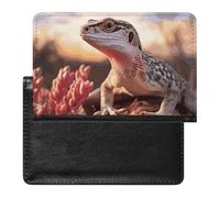 White Lizard Passport Holder Passport Cover Protector Essentials with Credit Card Slots for Women Men
