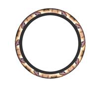 White Lizard Printed Steering Wheel Cover Elastic Stretch Car Wheel Wrap Breathable Non-Slip Steering Wheel Protector for Car Truck SUV
