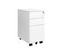 White Lockable File Cabinet on Wheels, white