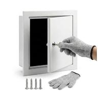 White Lockable Inspection Hatch 300x300 450x450 mm, Dual-Metal Ceiling Access Panel for Drywall, Plumbing Revision Door Slotted Lock, Equipment Shafts Attic Door(White,450x450mm)