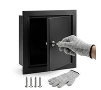White Lockable Inspection Hatch 300x300 450x450 mm, Dual-Metal Ceiling Access Panel for Drywall, Plumbing Revision Door Slotted Lock, Equipment Shafts Attic Door(Black,350x500mm)