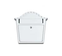 White Lockable Wall Mounted Letterbox | London Design Mailbox by Signs & Numbers | Durable Alloy Steel Post Box | Weatherproof Powder Coated Mail Box with 2 Keys | Secure Outdoor Postbox - 33x34x13cm