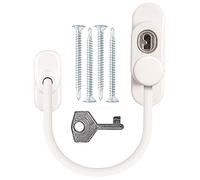White Lockable Window Restrictor with Key & Fixings Restrictor to Prevent Injury & Increase Security