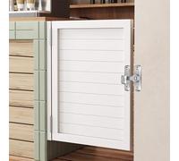 White Locking Swinging Kitchen Cafe Doors - Interior Half Doors for Doorways, Various Sizes 20" to 45" - Perfect for Space Enhancement & Home Decor (31x32in)