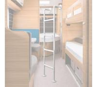 White Loft Bunk Bed Ladder - Wall Mounted Metal Step Ladder for Safety Home Replacement Ladders Universal Tall Bed Safety Side Climb Ladder for Dorm, Library, Bed, Deck(300cm/118in