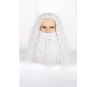 White Long Curly Beard Wig Wizard Wig Halloween Costume Wigs Party Favors Men