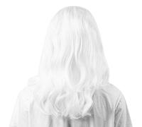 White Long Curly Wavy Santa Claus Wig Synthetic for Christmas Party Costume