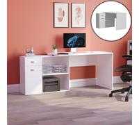 (White) Longton Computer Desk Corner Adjustable L Shape