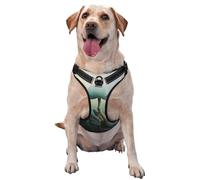 White Lotus Flower Surrealism No Pull Dog Harness Adjustable Reflective Oxford Easy Control Medium Large Dog Harness