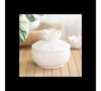 White Lotus Flower Trinket Box For Rings And Tiny Treasures