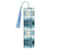 White Lotus Flowers Print Wooden Bookmark Bookmarks with Tassels Book Marks for Reading Hardcover Books Notebooks