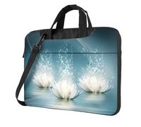 White Lotus Flowers Printed Laptop Tote Bag Crossbody Bag Suitable For Travel And Everyday Use 13 inch