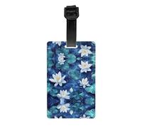 White Lotus Print Luggage Tags for Suitcases, Personalized Travel Accessories with PVC Tags for Luggage