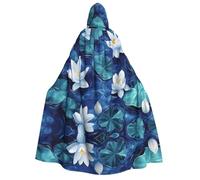 White Lotus Unisex Adults Hooded Cloak Cape - Black & White Hooded Cloaks for Halloween Cosplay Costumes
