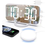 (White) Loud Alarm Clock With Bed Shaker For Heavy Sleeper,dual Vibrating Alarm Clock With Usb Charger For Hearing-impaired Deaf