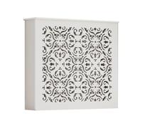 White Louvered Radiator Cover for Old Radiators, Heat Vent Cover, 80x80x25cm Shelf Cabinet to Hide Pipes, Stylish Ventilat Solut for Home Décor