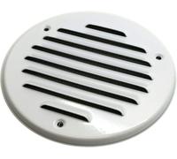 White Louvred Wall Vent Grille with Flyscreen, Stainless Steel, Ø 100 mm / 4" Air Ventilation Duct Cover with Anti-Insect Mesh and Flat Back, Tough and Durable Metal