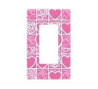 White Love Heart Wall Plate Cover 1 Gang Light Switch Cover Decorative Single Duplex Wall Plates Standard Size Decorator Blank Electrical Switch Plate Cover for Electrical Outlets