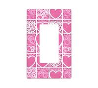 White Love Heart Wall Plate Cover 1 Gang Light Switch Cover Decorative Single Duplex Wall Plates Standard Size Decorator Blank Electrical Switch Plate Cover for Electrical Outlets