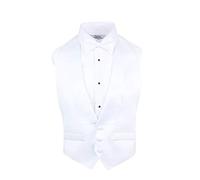 White Low Cut Satin Backless Tuxedo Vest & Bow Tie (Small-XLarge)