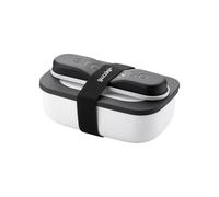 White LUNCH BOX SET WITH TRAVEL CUTLERY 'STORE&GO' "ON THE GO"