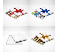 White Luxury Gift Presentation Box With Lid Large Size - Flat Thin Shallow Jewellery Boxes for Necklace, Earrings, Clothing, Accessories, Retail Packaging & Premium Gift Wrapping - 307 x 254 x 17mm