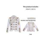 (White, M) European Jackson Michael Court Themed Cosplay Outfit For Performances Party