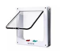 (White, M) Flap Lockable Pet Frame Door Home Cat Supplies Acrylic Secure Mate Durable Dog