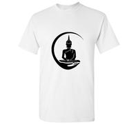 (White, M) Gautama Zen Buddha Buddhism Buddhist Religion Art Men T Shirt Tee Top
