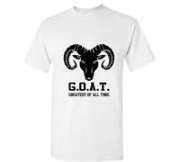(White, M) GOAT Greatest Of All Time Bighorn Sheep Head Men T Shirt Tee Top