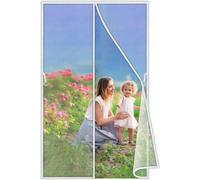 White Magic Curtain Door Mesh Mosquito Fly Bug Insect Net Screen Magnetic Fastening with Velcro