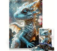 White Magical Baby Dragon 1000 Pieces Jigsaw Puzzles for Adults Sharp Memory Serene Escape Neat Edges Ideal Present (50x75cm)