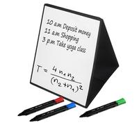 White Magnetic - Dry Erase On Two Sides Foldable Design Magnetic Notes Calendar Timetable Tracking | For Placement Counter Area