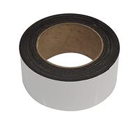 White Magnetic Racking Tape 10m x 50mm - Wipeable Label Strip for Shelving, Warehouse & Inventory, Flexible, Cut-to-Size, Reusable