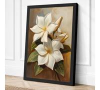 White Magnolia Blooms Canvas Wall Art Print 30x20 Inch