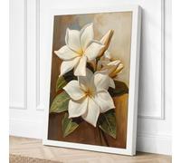 White Magnolia Blooms Canvas Wall Art Print 30x20 Inch