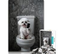 White Maltese Dog Jigsaws Puzzles 1000 Pieces for Adults Gifts,Staycation Kill Time Every Piece Is Unique - Challenging Family Fun Game (50x75cm)