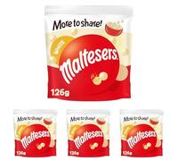 White Maltesers, White Chocolate & Honeycomb, Share with Friends and Family, 126g Share Bag (Pack of 4)