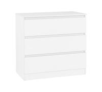 (White) Malvern 3 Drawers Chest in Black/Grey/White/Oak