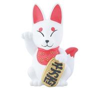 White Maneki Kitsune Religious Shrine Blessing Decorative Statue